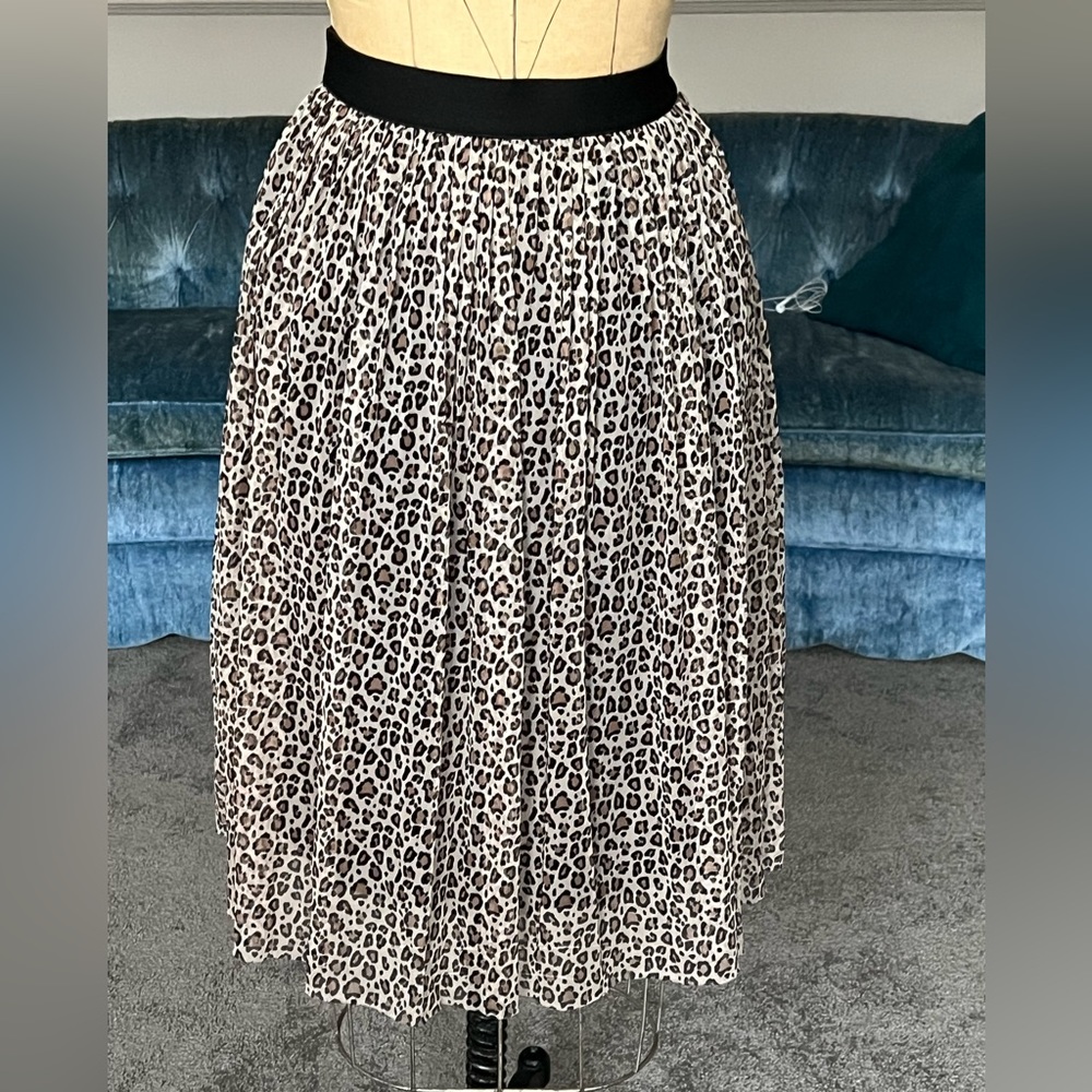 A New Day leopard print mesh skirt